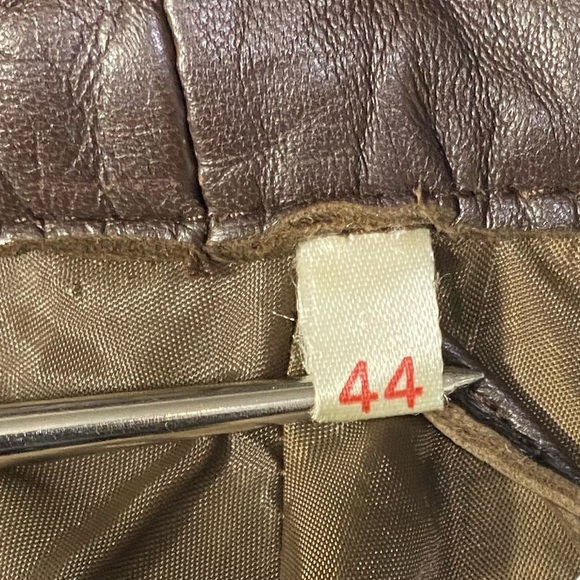 VINTAGE LEATHER SUEDE STRIPED ALINE SKIRT WITH MATCHING LEATHER TIE, ZIGZAG HEM - Picture 14 of 14